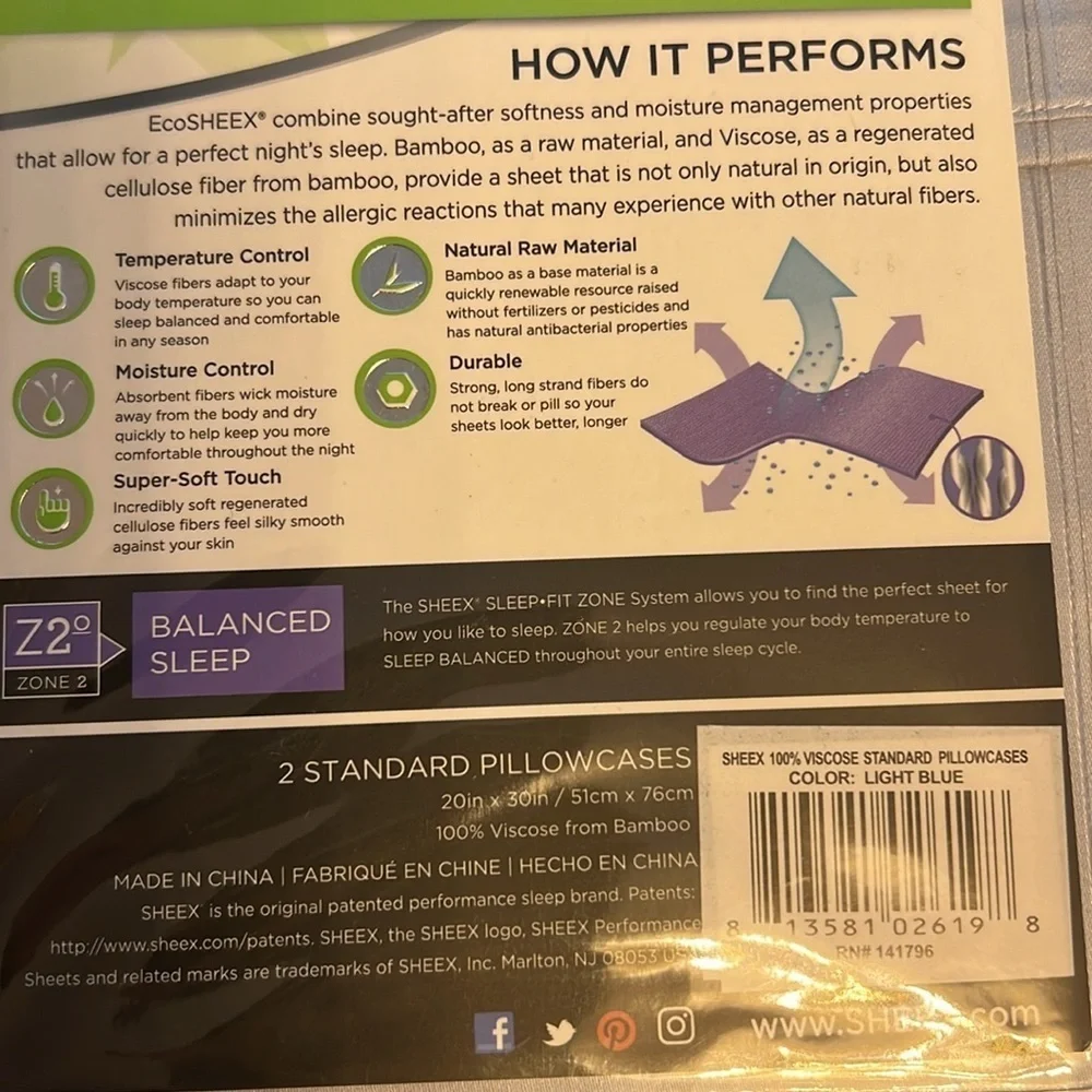 Sheex Original Performance Pillowcases